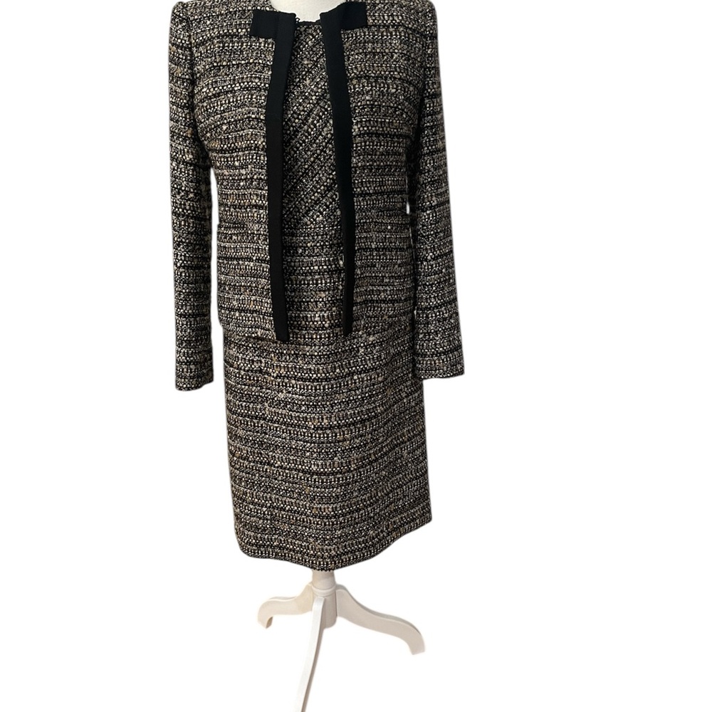 Brooks Brothers Black and Cream Tweed Dress and Jacket